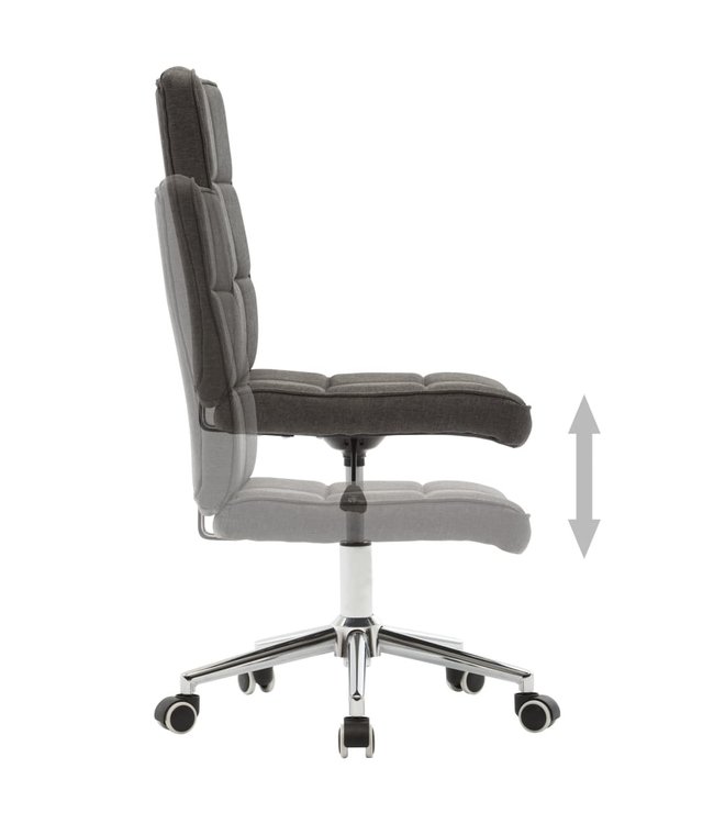 Eetkamerstoelen 6 st stof donkergrijs