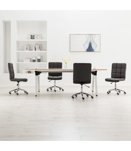 Eetkamerstoelen 4 st stof donkergrijs