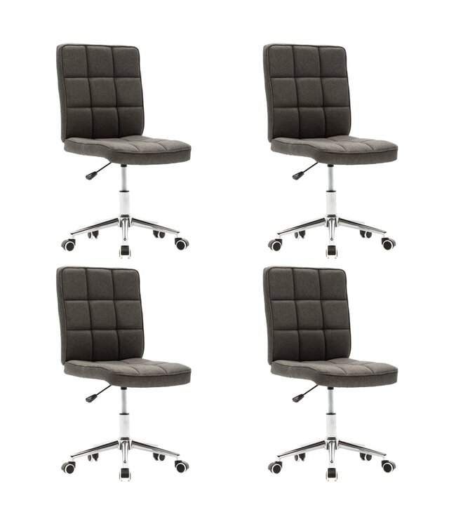 Eetkamerstoelen 4 st stof donkergrijs