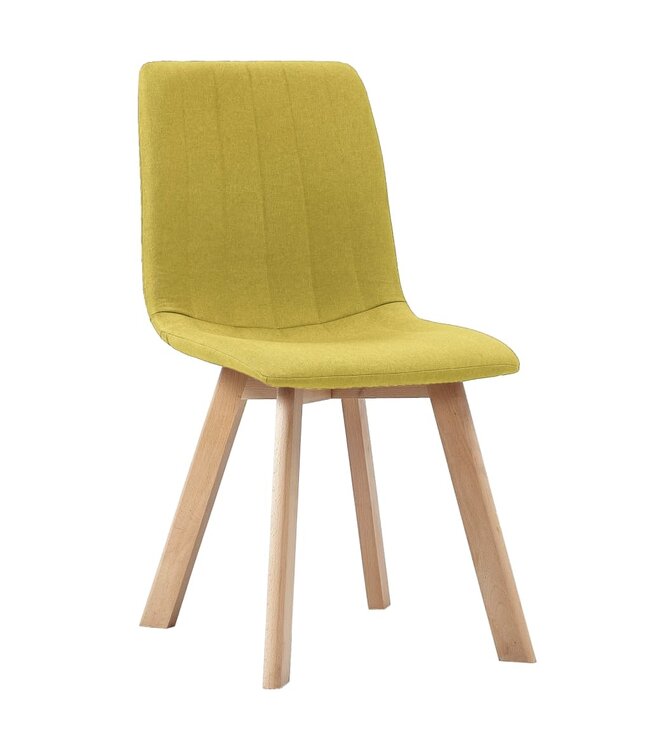 Eetkamerstoelen 6 st stof geel