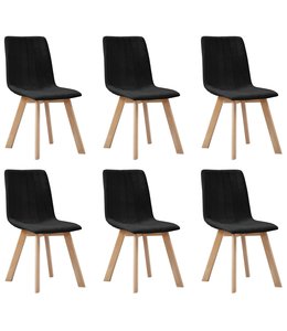 Eetkamerstoelen 6 st stof zwart