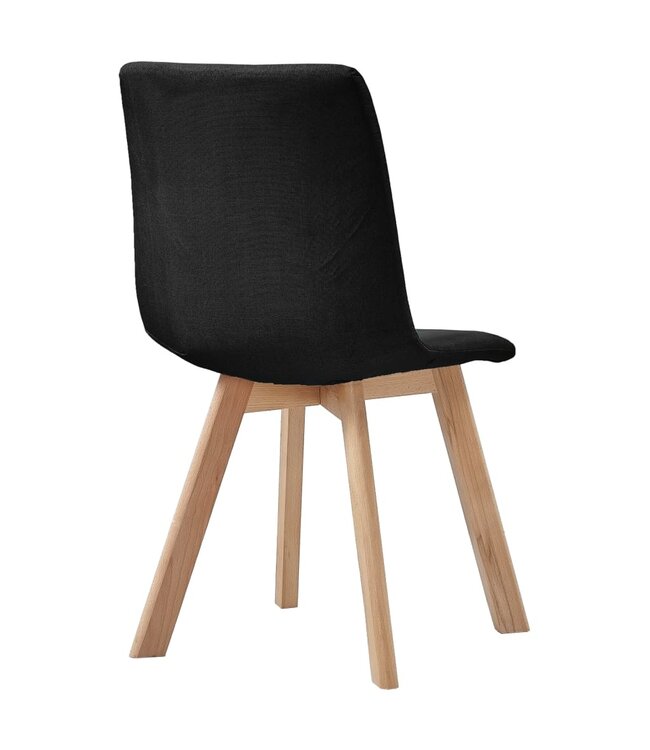 Eetkamerstoelen 6 st stof zwart