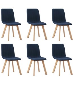 Eetkamerstoelen 6 st stof blauw