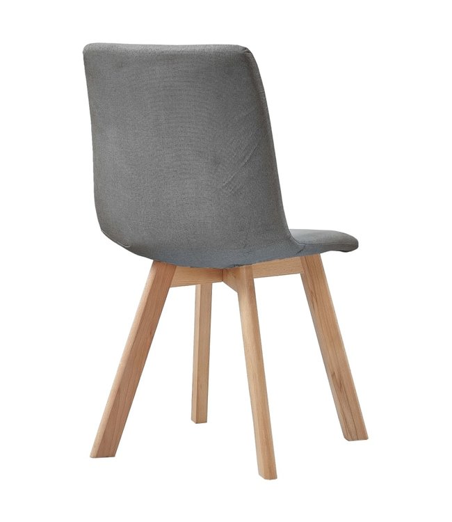 Eetkamerstoelen 6 st stof lichtgrijs