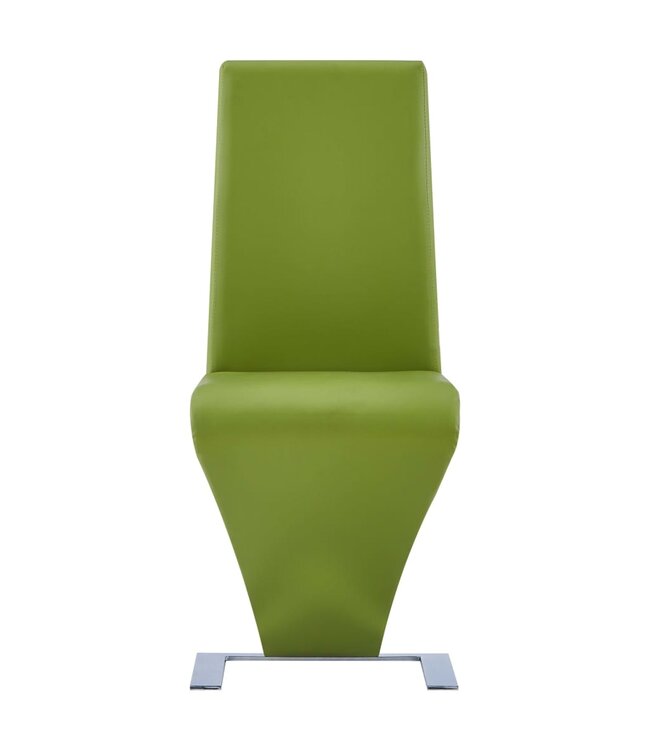 Eetkamerstoelen met zigzag-vorm 6 st kunstleer groen