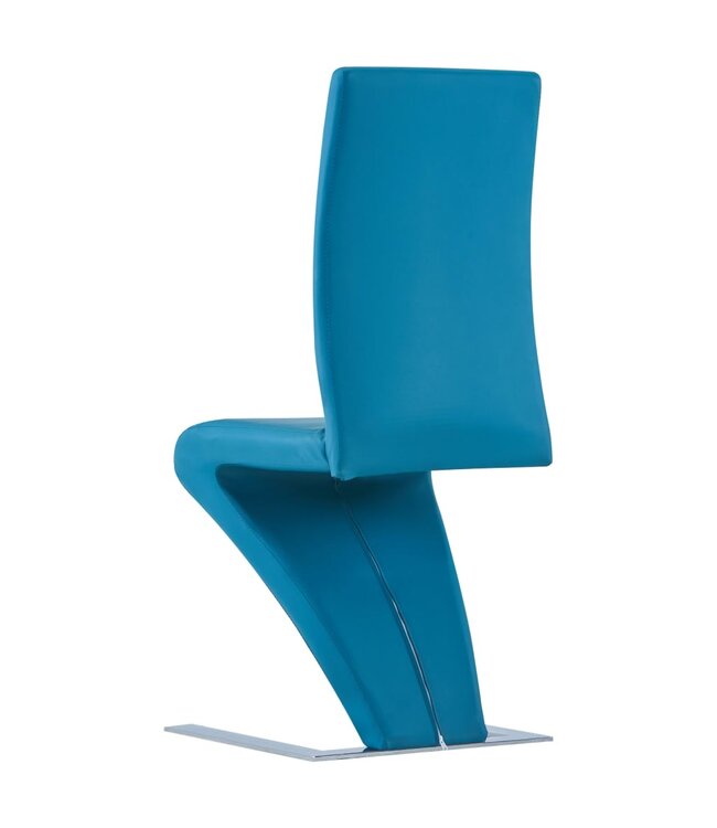 Eetkamerstoelen met zigzag-vorm 6 st kunstleer blauw