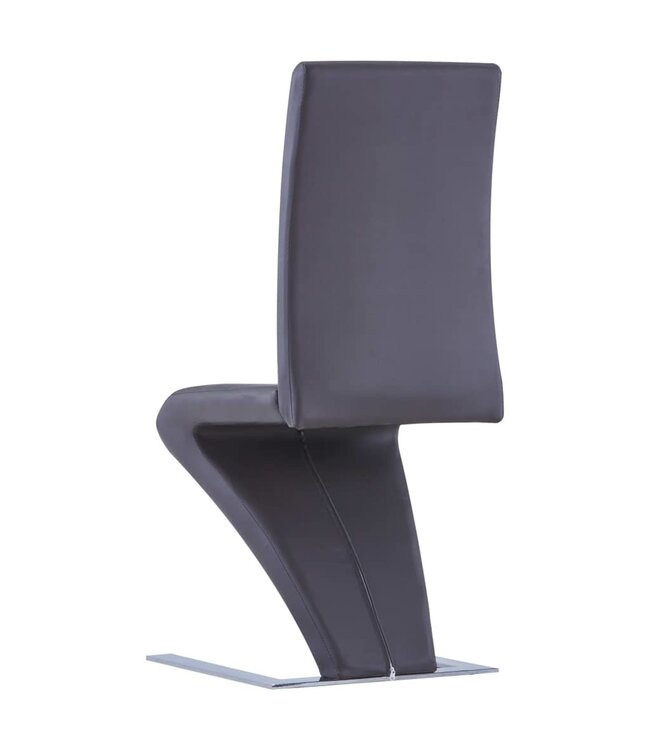 Eetkamerstoelen met zigzag-vorm 6 st kunstleer grijs