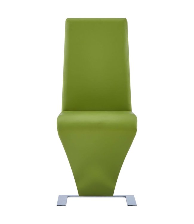 Eetkamerstoelen met zigzag-vorm 4 st kunstleer groen