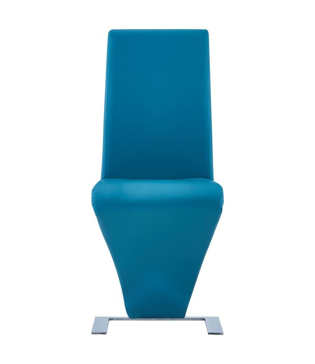 Eetkamerstoelen met zigzag-vorm 4 st kunstleer blauw