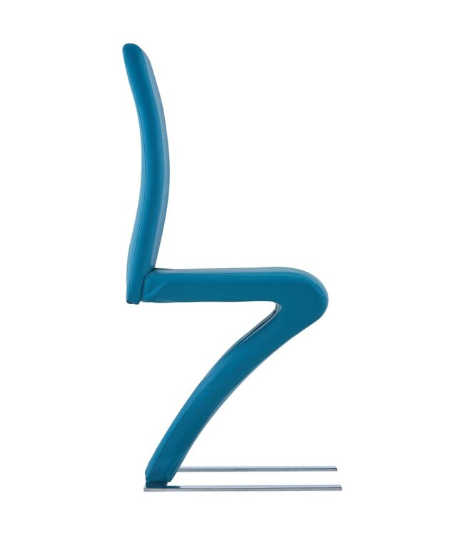 Eetkamerstoelen met zigzag-vorm 4 st kunstleer blauw