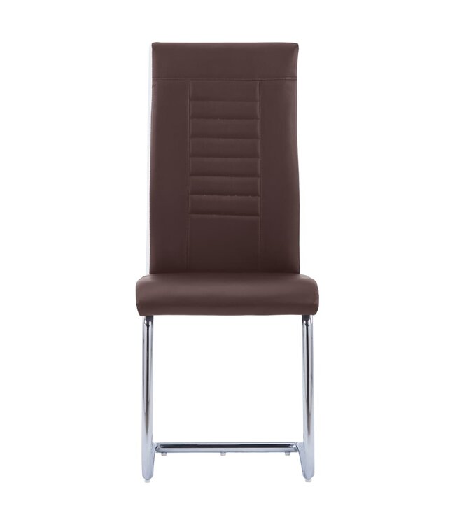 Eetkamerstoelen 6 st kunstleer bruin