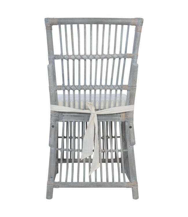 Eetkamerstoelen met kussens 6 st natuurlijk rattan grijs