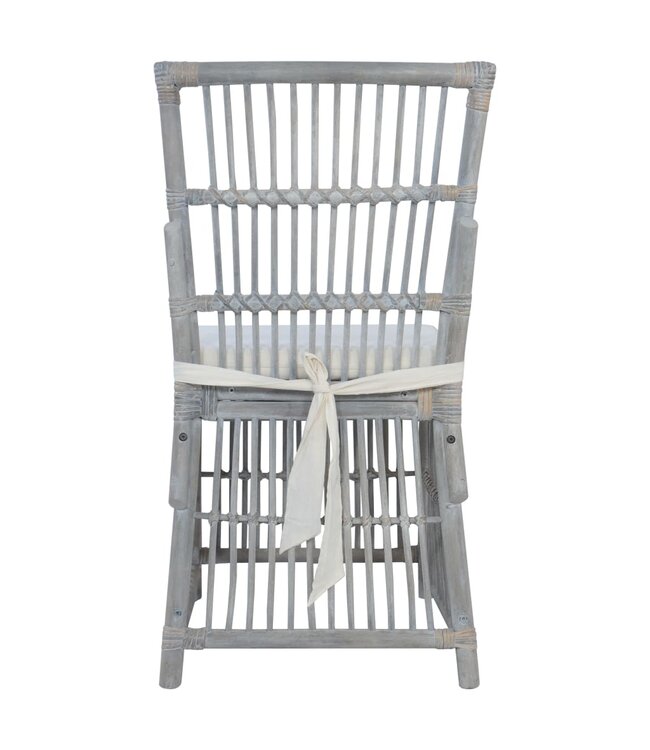 Eetkamerstoelen met kussens 4 st natuurlijk rattan grijs