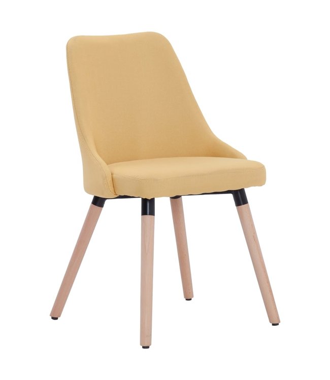 Eetkamerstoelen 6 st stof geel