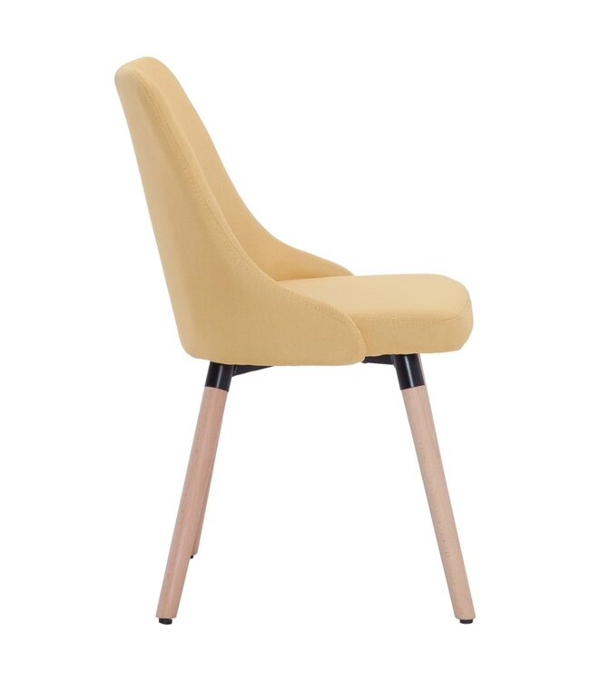 Eetkamerstoelen 4 st stof geel