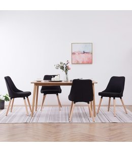 Eetkamerstoelen 4 st stof zwart
