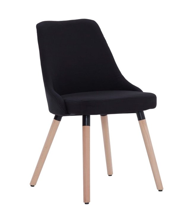 Eetkamerstoelen 4 st stof zwart