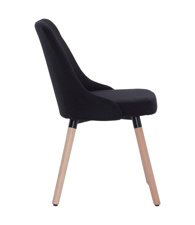 Eetkamerstoelen 4 st stof zwart