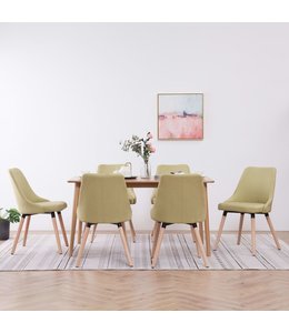 Eetkamerstoelen 6 st stof groen