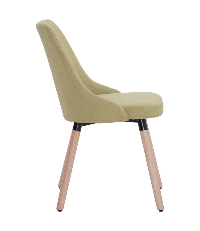 Eetkamerstoelen 6 st stof groen