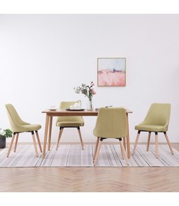 Eetkamerstoelen 4 st stof groen