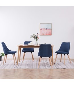Eetkamerstoelen 4 st stof blauw