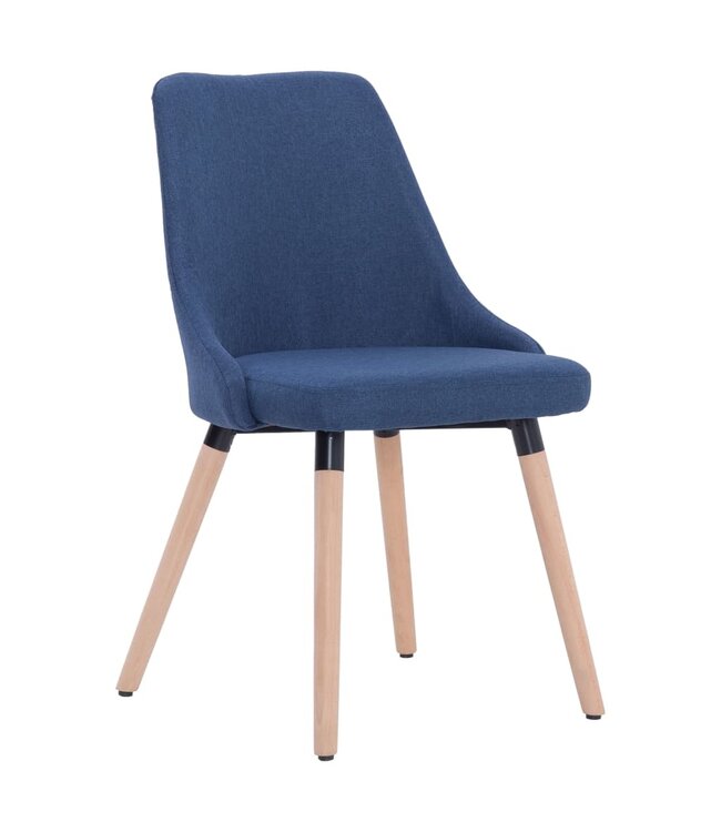 Eetkamerstoelen 4 st stof blauw