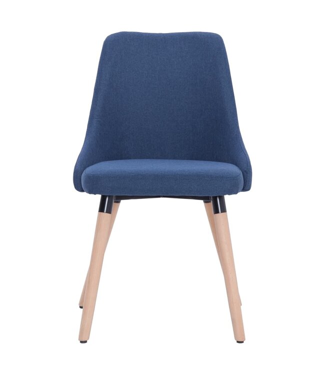 Eetkamerstoelen 4 st stof blauw