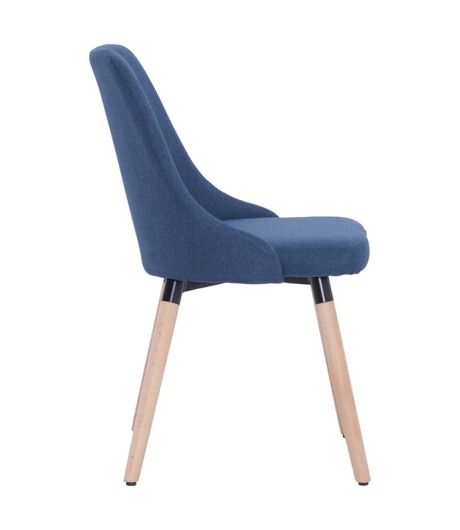 Eetkamerstoelen 4 st stof blauw