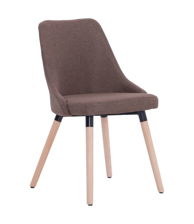 Eetkamerstoelen 4 st stof bruin