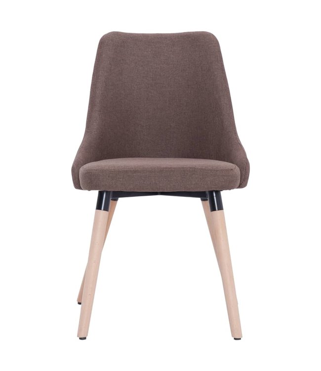 Eetkamerstoelen 4 st stof bruin