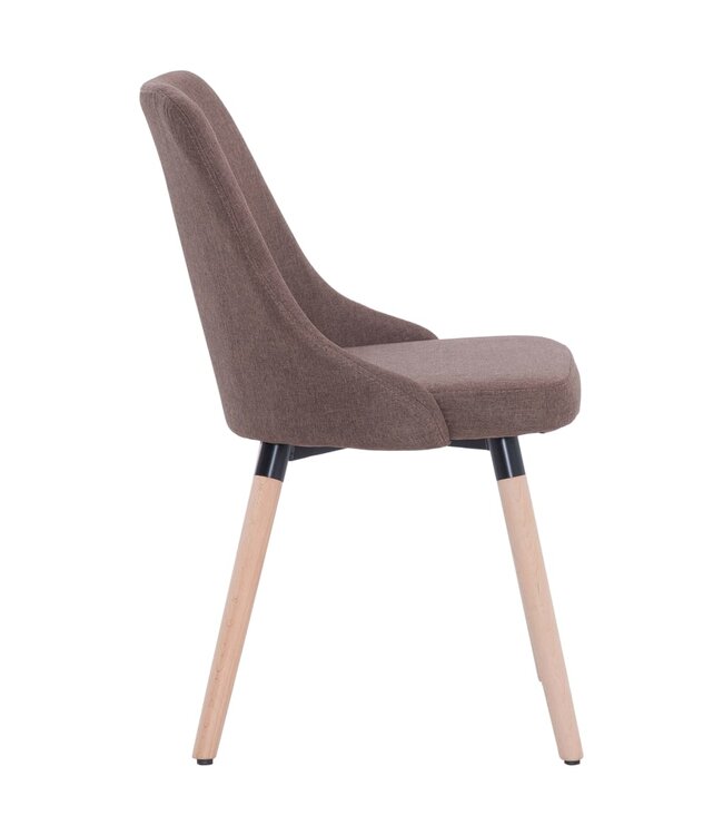 Eetkamerstoelen 4 st stof bruin
