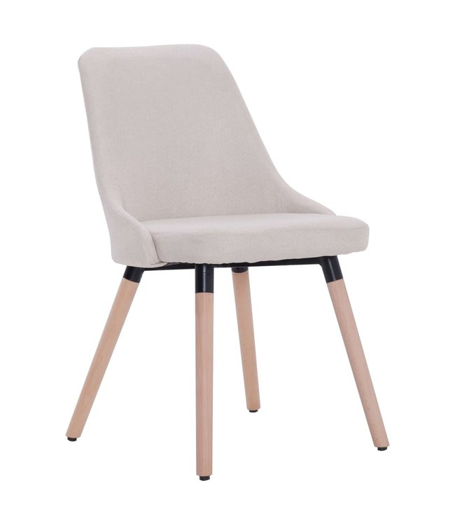 Eetkamerstoelen 4 st stof crème