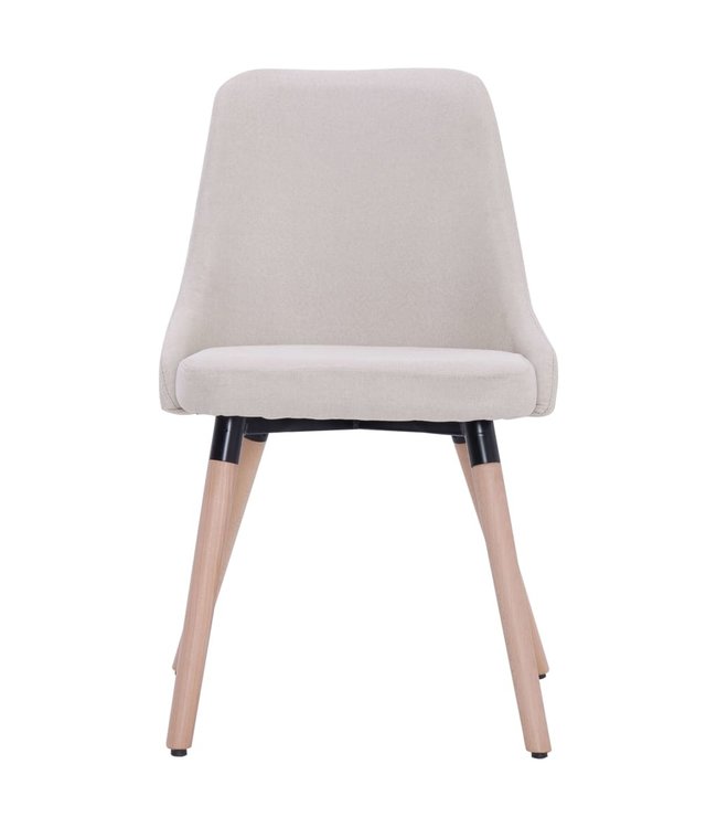 Eetkamerstoelen 4 st stof crème