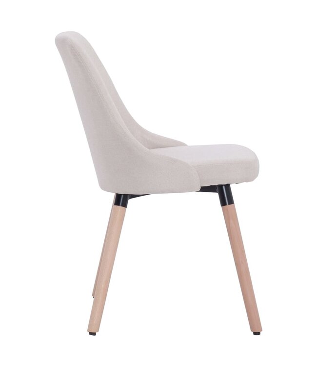 Eetkamerstoelen 4 st stof crème