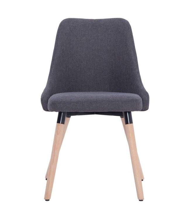 Eetkamerstoelen 6 st stof donkergrijs