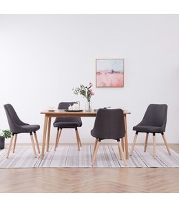 Eetkamerstoelen 4 st stof donkergrijs