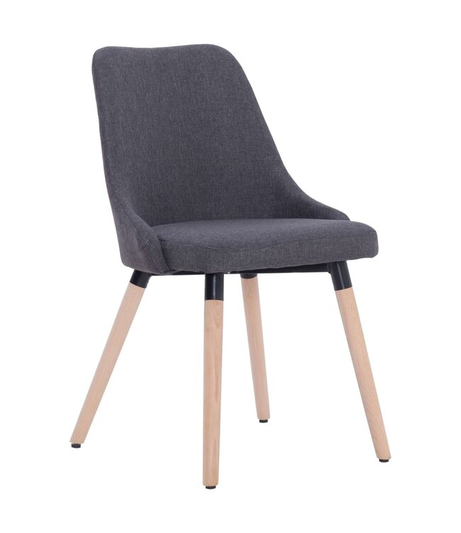 Eetkamerstoelen 4 st stof donkergrijs
