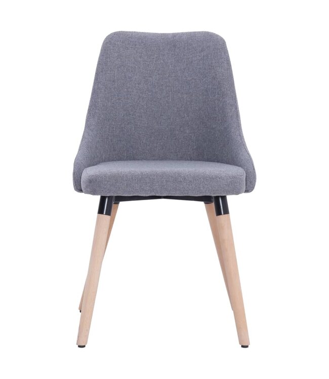 Eetkamerstoelen 6 st stof lichtgrijs