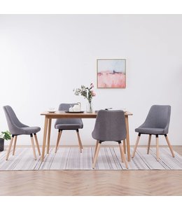 Eetkamerstoelen 4 st stof lichtgrijs