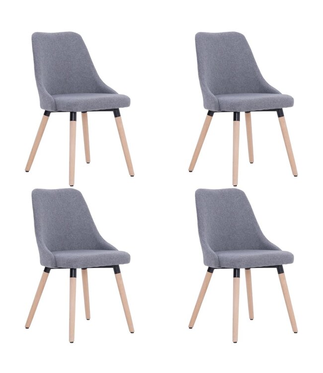 Eetkamerstoelen 4 st stof lichtgrijs