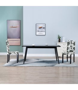 Eetkamerstoelen 2 st stof zwart