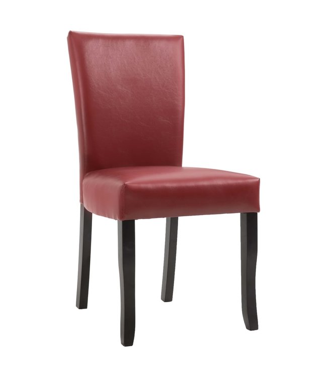 Eetkamerstoelen 2 st kunstleer wijnrood