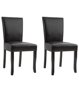 Eetkamerstoelen 2 st kunstleer bruin
