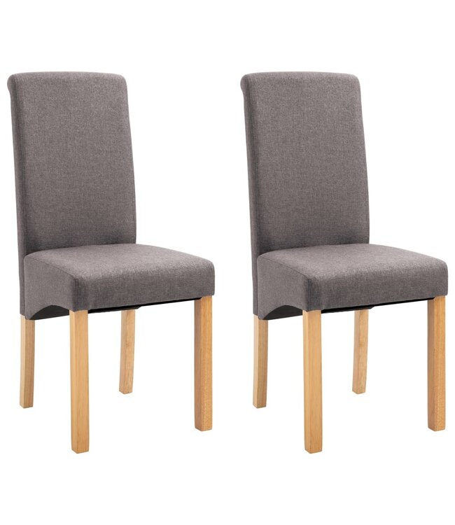 Eetkamerstoelen 2 st stof taupe