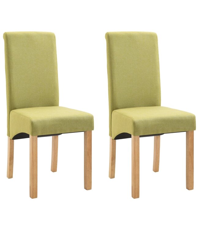Eetkamerstoelen 2 st stof groen