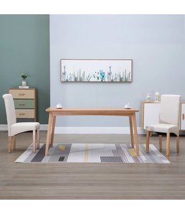 Eetkamerstoelen 2 st stof crème