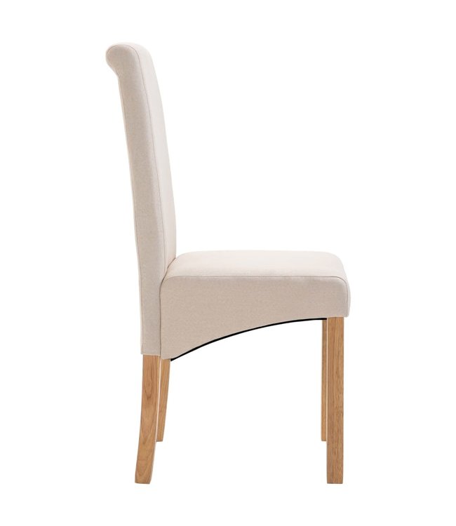 Eetkamerstoelen 2 st stof crème