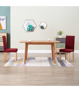 Eetkamerstoelen 2 st stof wijnrood
