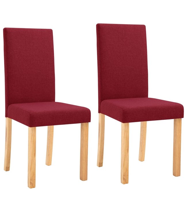 Eetkamerstoelen 2 st stof wijnrood